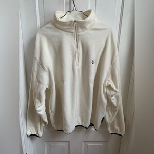 Nautica White/Cream Fleece Quarter Zip Pullover XL